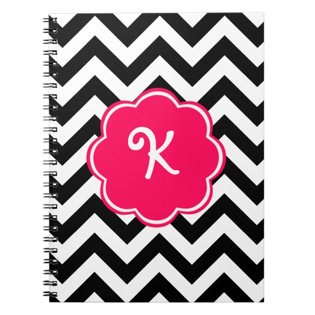 Carnet Monogramme fait sur commande rose au néon avec le (Devant)