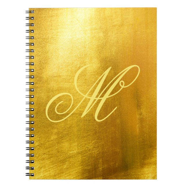 Carnet Monogramme Faux Or Faux brillant Jaune (Devant)