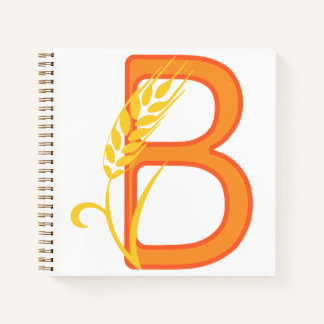 Carnet monogramme floral B lettre majuscule