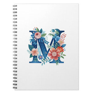 Carnet monogramme floral décoratif "M"