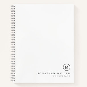 Carnet Monogramme gris blanc professionnel