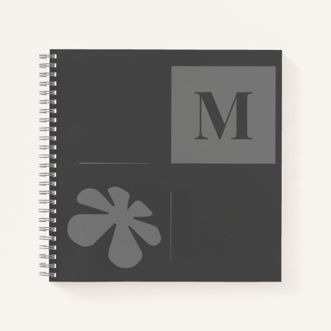 Carnet Monogramme gris noir (Devant)