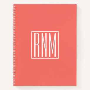 Carnet Monogramme initial   Blanc Sur Le Corail