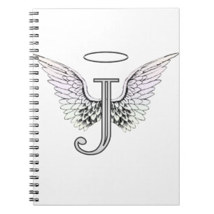 Carnet Monogramme initial de la lettre J avec des ailes