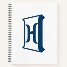Monogramme Initial Élégant Lettre H Bleu Royal