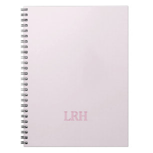 Carnet Monogramme initial minimaliste moderne rose