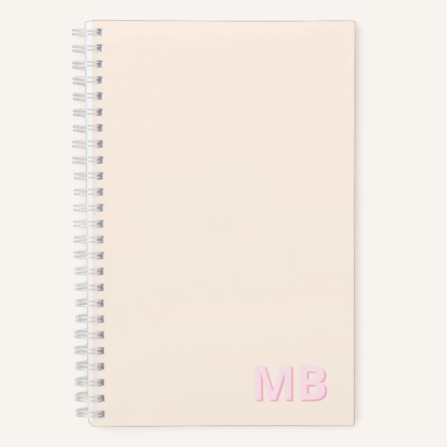 Carnet Monogramme initial moderne simple (Recto)