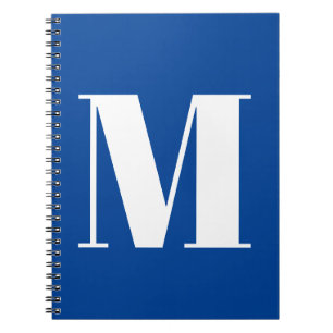 Carnet Monogramme initiale bleu profond moderne élégant