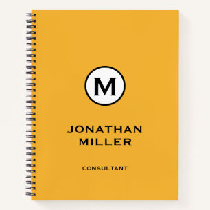 Carnet Monogramme Jaune moderne et tendance