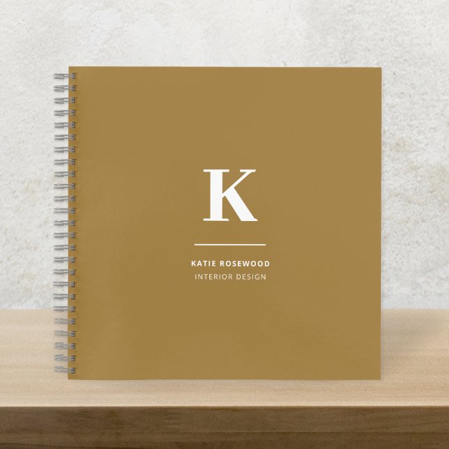 Carnet Monogramme Luxe minimal Élégant Or (Créateur téléchargé)
