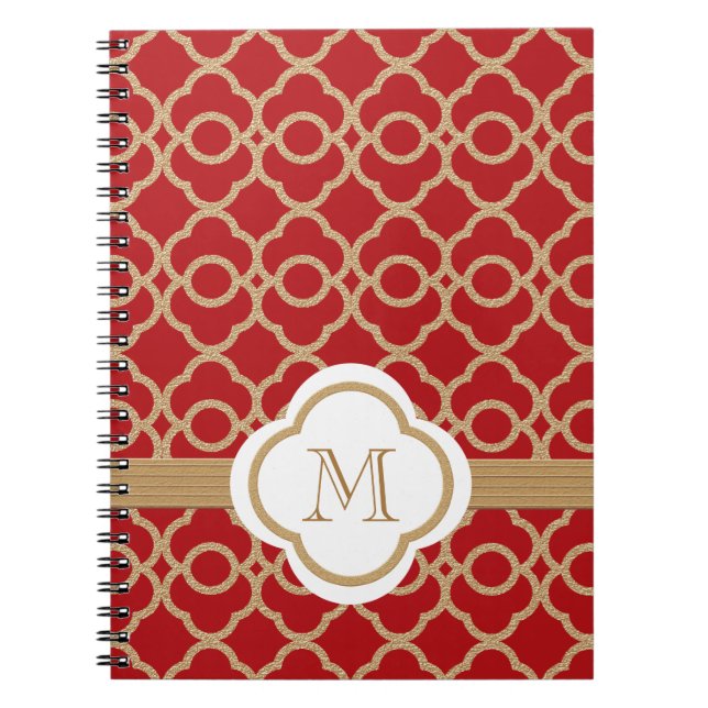 Carnet Monogramme Marocain rouge et or (Devant)