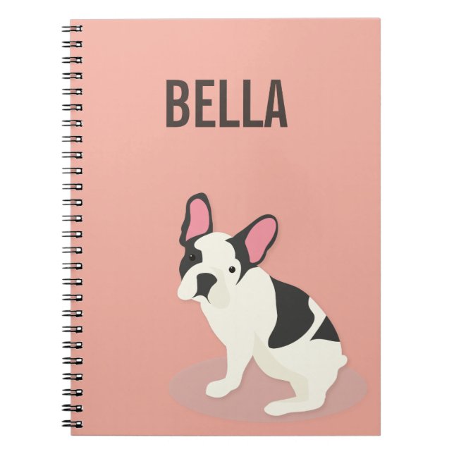 Carnet Monogramme.Mignonne Chien-taureau français. (Devant)