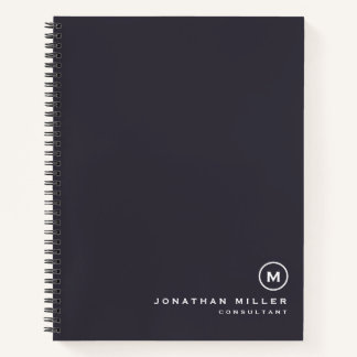Carnet Monogramme minimaliste Indigo Blue