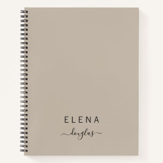 Carnet Monogramme minimaliste moderne Brown Neutre Script
