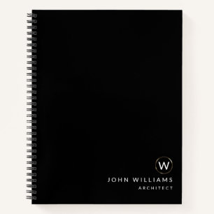 Carnet Monogramme minimaliste moderne professionnel d'arc