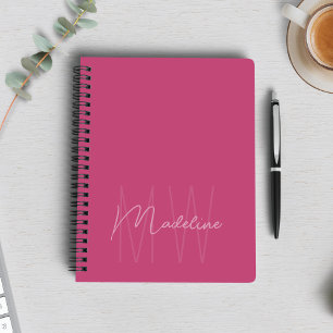 Carnet Monogramme Minimaliste Moderne Rose