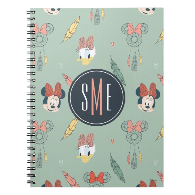 Carnet Monogramme Minnie et Daisy | Dream Catcher Motif (Devant)