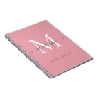 Monogramme moderne Blush Pink Blush Grey Nom du sc