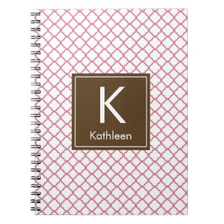 Carnet Monogramme moderne (Brown/rose)