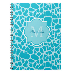 Carnet Monogramme moderne d'impression de girafe de