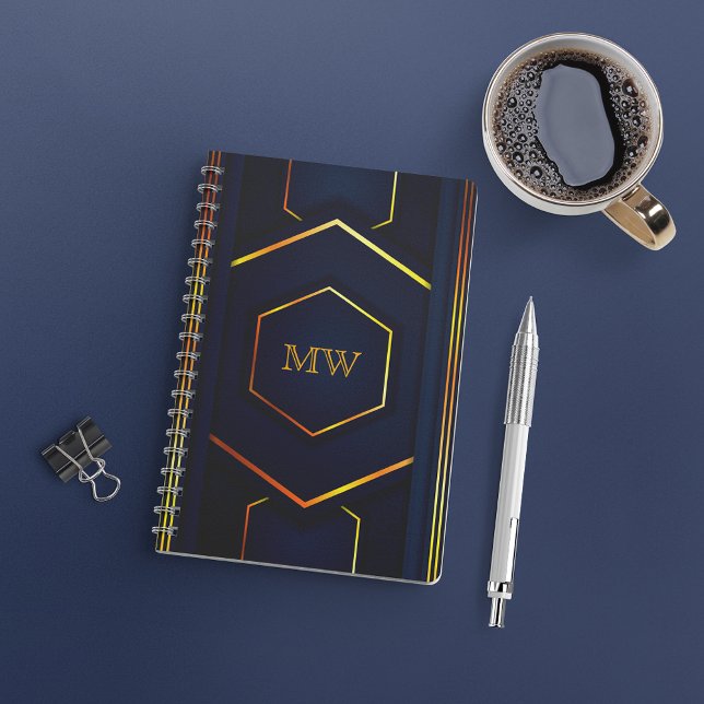 Carnet Monogramme moderne géométrique élégant (Créateur téléchargé)