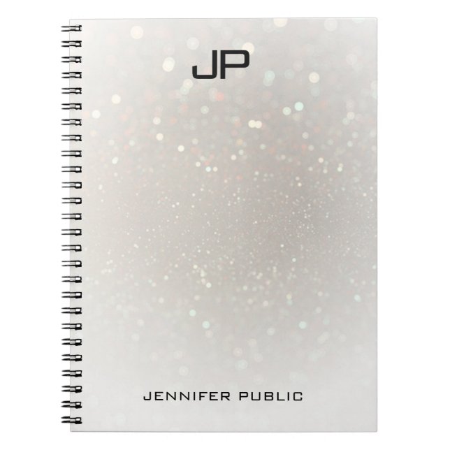 Carnet Monogramme moderne glamour personnalisé Modèle élé (Devant)
