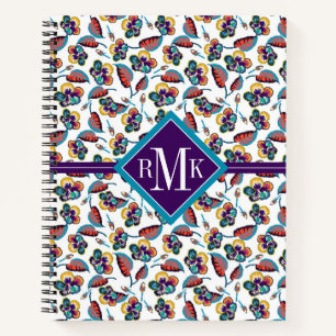 Carnet Monogramme   Motif d'Hibiscus