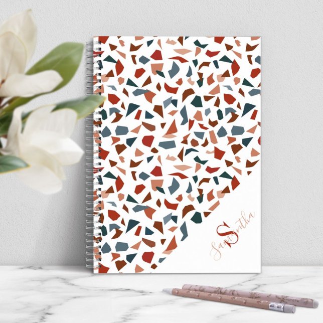 Carnet Monogramme Motif moderne Terrazzo (Modern Terrazzo Pattern Monogram Notebook)