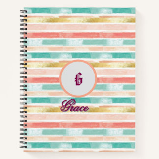 Carnet Monogramme Motif Pastel Géométrique sans couture