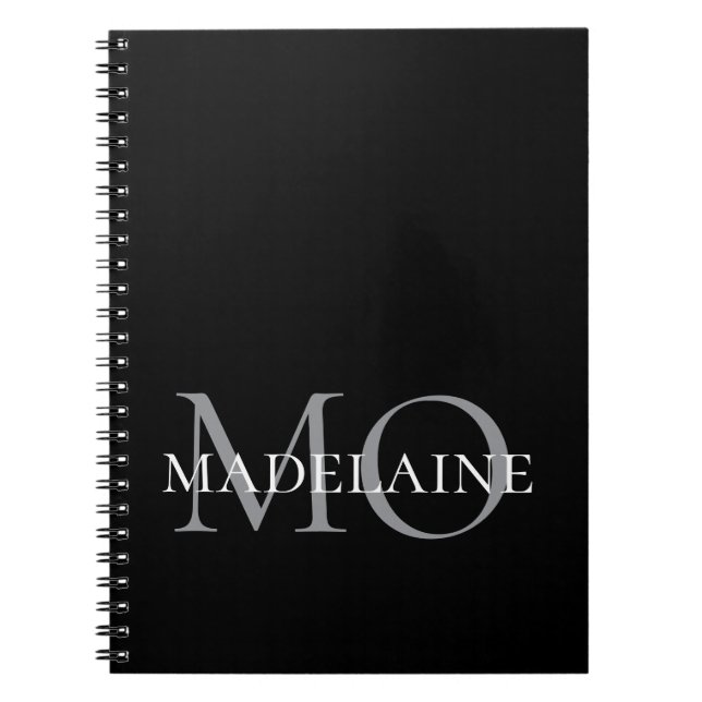 Carnet  Monogramme Noir Blanc Personnel  (Devant)