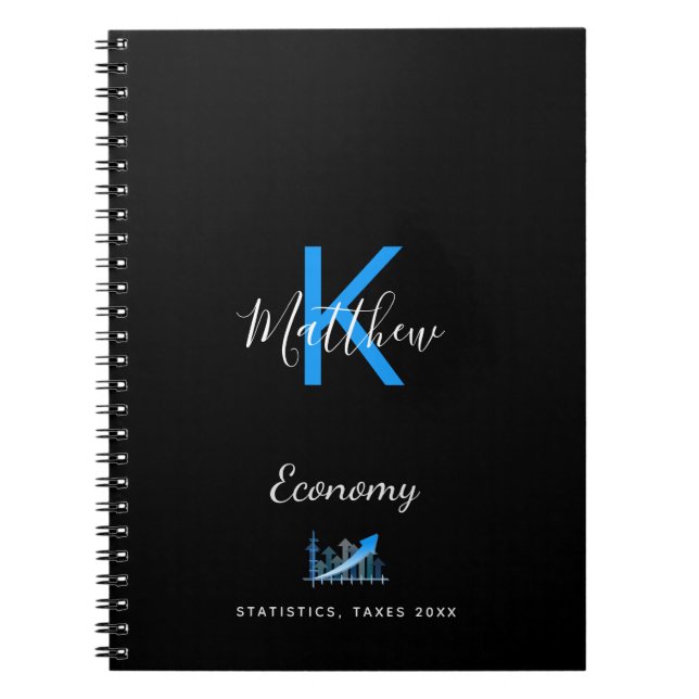 Carnet Monogramme noir bureau économique (Devant)