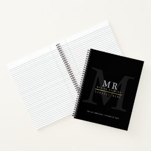 Carnet Monogramme noir élégant