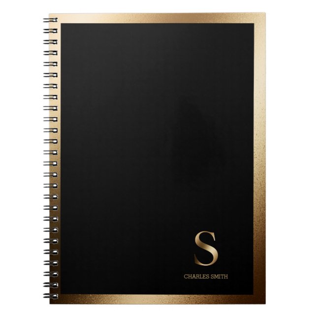 Carnet Monogramme or simple | Black (Devant)