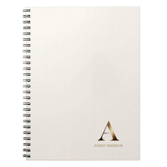 Carnet Monogramme or simple | Blanc ivoire (Devant)