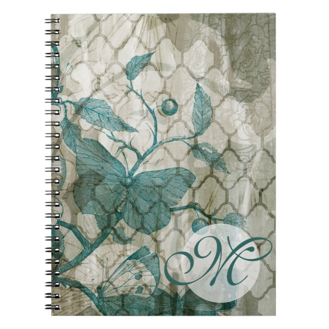 Carnet Monogramme | papillons arabes V (Devant)