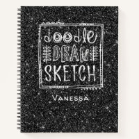 Monogramme - Parties scintillant noire - Squelette