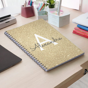 Carnet Monogramme Parties scintillant Or de luxe