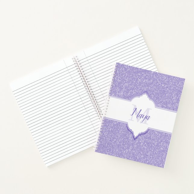 Carnet Monogramme Parties scintillant violet (Intérieur)