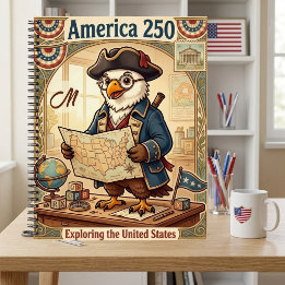 Carnet Monogramme patriotique antique pour le 250e annive
