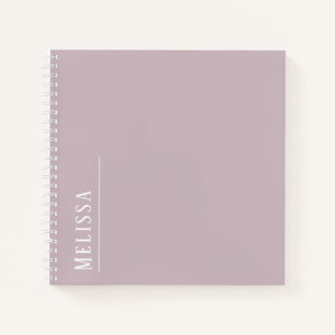 Carnet monogramme personnalisé, couleur mauve moderne