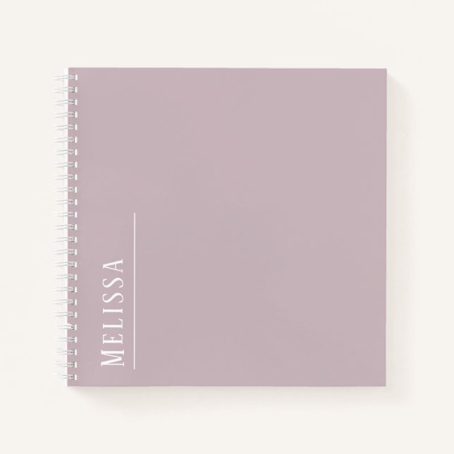 Carnet monogramme personnalisé, couleur mauve moderne (Devant)