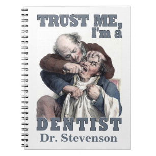 Carnet monogramme personnalisé DENTIST humour