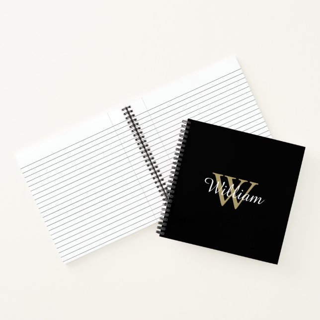 Carnet Monogramme Personnalisé Élégant et Simple (Intérieur)