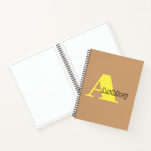 Carnet Monogramme personnalisé kaki moderne
