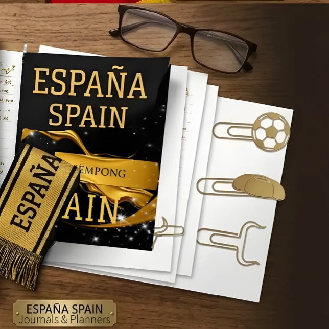 Carnet Monogramme personnalisé pour cadres supérieurs | A (Custom open-page Spain tournament planners with luxury desk accessories. Personalize yours on Zazzle)