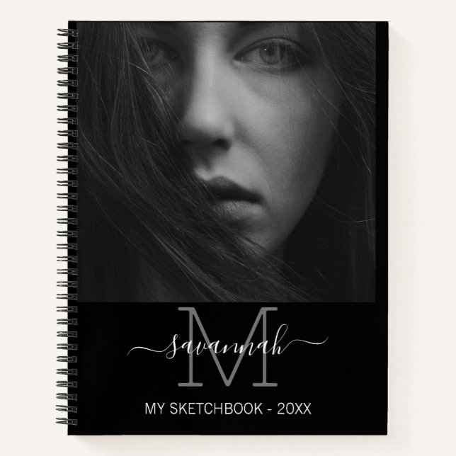 Carnet Monogramme photo noir et blanc (Devant)