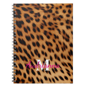 Carnet Monogramme Poster de animal léopard