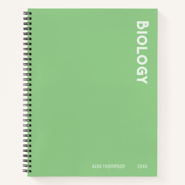 Carnet monogramme professionnel Biologie vert clair pour  (Devant)