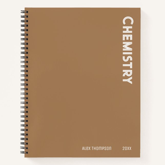 Carnet monogramme professionnel Chimie sujet brun (Devant)