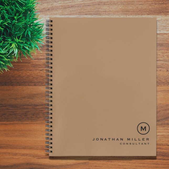 Carnet Monogramme professionnel noir Tissu initial (Créateur téléchargé)
